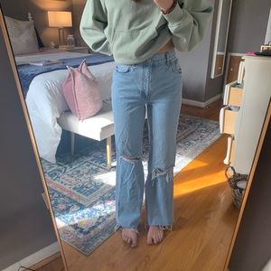 Zara Wide Leg High Rise Jeans